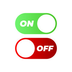 Flat icon On and Off Toggle switch button vector format