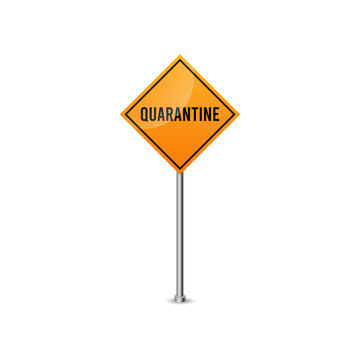 Quarantine signs . Coronavirus danger signs. Covid-19 road sign isolated. Vector illustration.