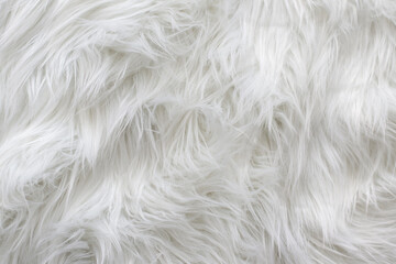 Close up of a fluffy sheepskin. Soft sheep wool background