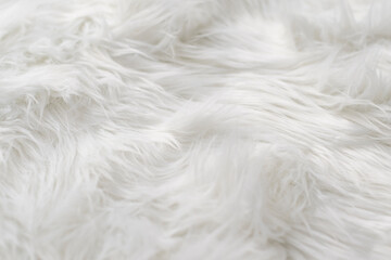 Fototapeta na wymiar Animal fur texture as a background. Sheep white soft wool surface