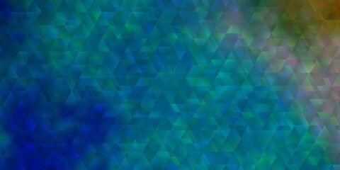 Light BLUE vector pattern with lines, triangles.