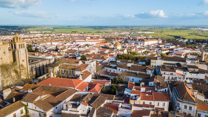 Fototapeta na wymiar Historical center of Évora - Portugal. Aerial view of the historic center of Évora
