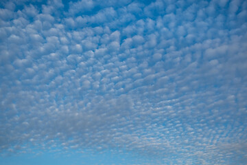 Amazing summer blue sky with cloud pattern over Santiago, Chile