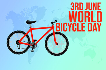 World bicycle Day 3rd June vector Illustration banner design.
