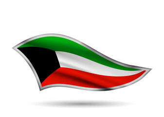 Dynamic Waving Flag of Kuwait