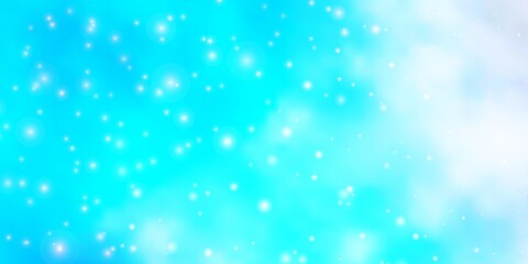 Light BLUE vector texture with beautiful stars. Decorative illustration with stars on abstract template. Pattern for new year ad, booklets.