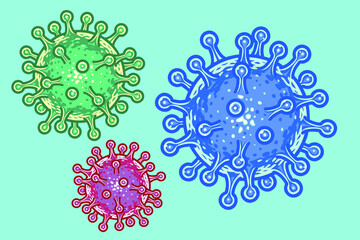 Vector illustration set of coronavirus(COVID-19).