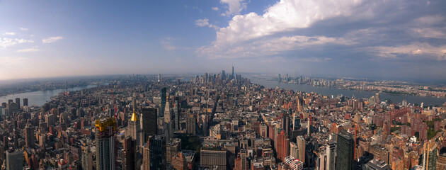 View of Manhattan, New York City, NY, USA on a sunny summer day