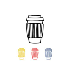 doodle icon. take away coffee cup
