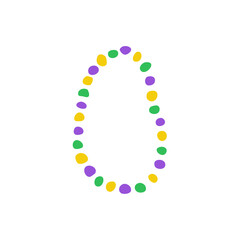 Mardi Gras beads doodle icon