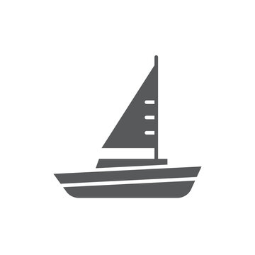 Sailing ship vector icon symbol isolated on white background