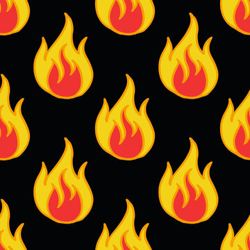 fire seamless doodle pattern