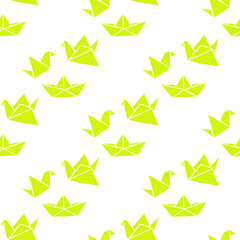 origami seamless doodle pattern