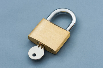 Locked Padlock on the blue background.