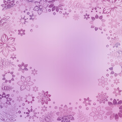Pink and purple floral background. Spring wallpaper backdrop with copy space