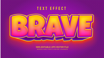 Brave  3d text style effect