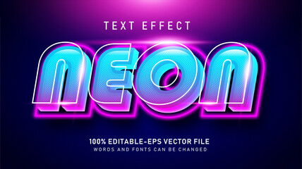 Bold Neon 3d text style effect