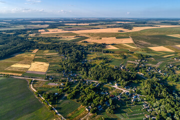 Country landscape, aerial view.