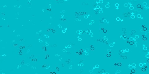 Light Green vector backdrop with woman's power symbols.