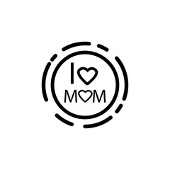 Happy mother's day stamp. black text. Design template  vector