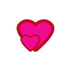 Two hearts. Symbol of love. Valentine's Day.  mother's day  icon, logo. Design template vector