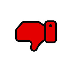 Thumbs down dislike, hate or thumbs down dislike for social networks, art icon for apps and websites. Bad choice sign. Voting. Disapproval isolated vector icon