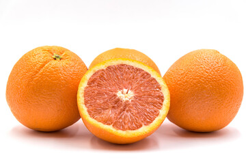 Orange fruit put on white background. orange is good fruit for health.