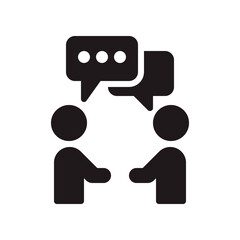 Speaking people icon in trendy flat style design. Vector graphic illustration. Suitable for website design, app, and ui. Vector file. EPS 10.