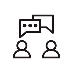 Speaking people icon in trendy outline style design. Vector graphic illustration. Suitable for website design, app, and ui. Editable vector stroke. EPS 10.