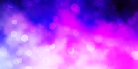 Light Pink vector backdrop with dots. Abstract decorative design in gradient style with bubbles. New template for a brand book.