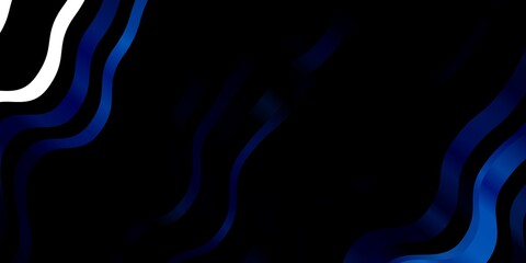 Dark BLUE vector template with curves. Bright sample with colorful bent lines, shapes. Pattern for ads, commercials.
