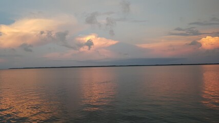 sunset over the river