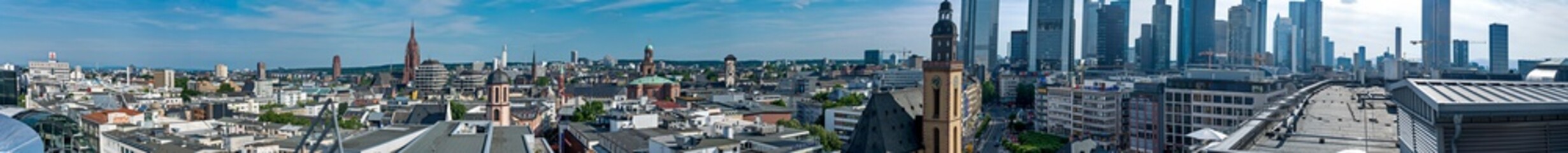 Fototapeta premium Panoramic landscape photographed in Frankfurt am Main, Germany. Picture made in 2009.