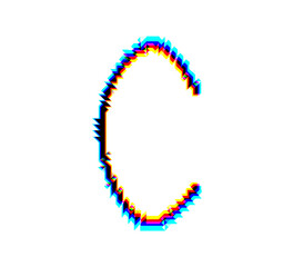 Letter C  Colorful Jagged Version
