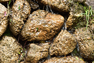 Image of Water flowing through rocks