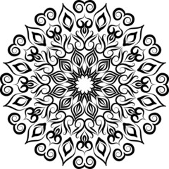 Creative mandala design. Black and white mandala.Mandalas for coloring book. decorative element.