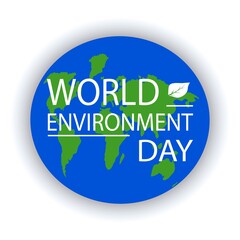 Vector illustration, ecological poster, banner, planet Earth with an inscription for World Environment Day.