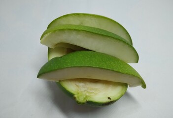 Green Mango with White background Stock photos