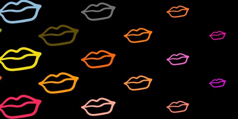 Dark Multicolor vector pattern with feminism elements.