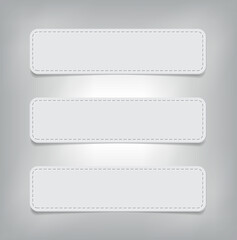 Set of vector paper cardboard banners or buttons