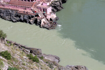 THE CONFLUENCE OF RIVERS IN RUDRAPRAYAG. UTTARAKHAND, INDIA, 12TH OCTOBER, 2019
