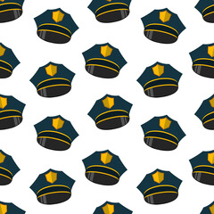 police cap seamless pattern vector illustration 