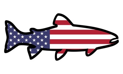 american trout flag vector isolated on white backgrond