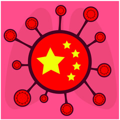 Corona Virus Vector Icon that indicates the virus attack lung