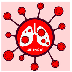 Corona Virus Vector Icon that indicates the virus attack lung