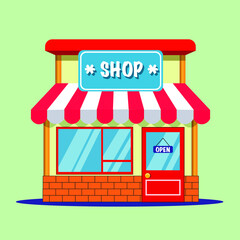 Shop Vector Icon Flat Vector, Pharmacy, Barbershop, Hospital, Store icon flat vector, unique