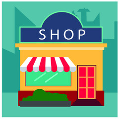 Shop Vector Icon Flat Vector, Pharmacy, Barbershop, Hospital, Store icon flat vector, unique