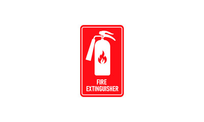 Red Fire extinguisher. Firefighters tools for flame fighting attention colored vector symbol for fire station,Fire extinguisher sign, vector illustration