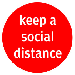 Social Distancing Message sticker for supermarkets, stores, shopping mall and public places. vector illustration. keep a social distance