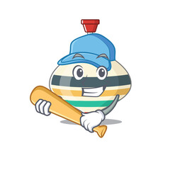 Attractive top toy caricature character playing baseball